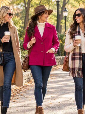 Talbots Fuchsia Pink 80% Wool Blend Jacket Coat Size 8